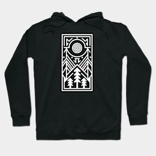 Spurce Trees Tribal Line Art (White) Hoodie